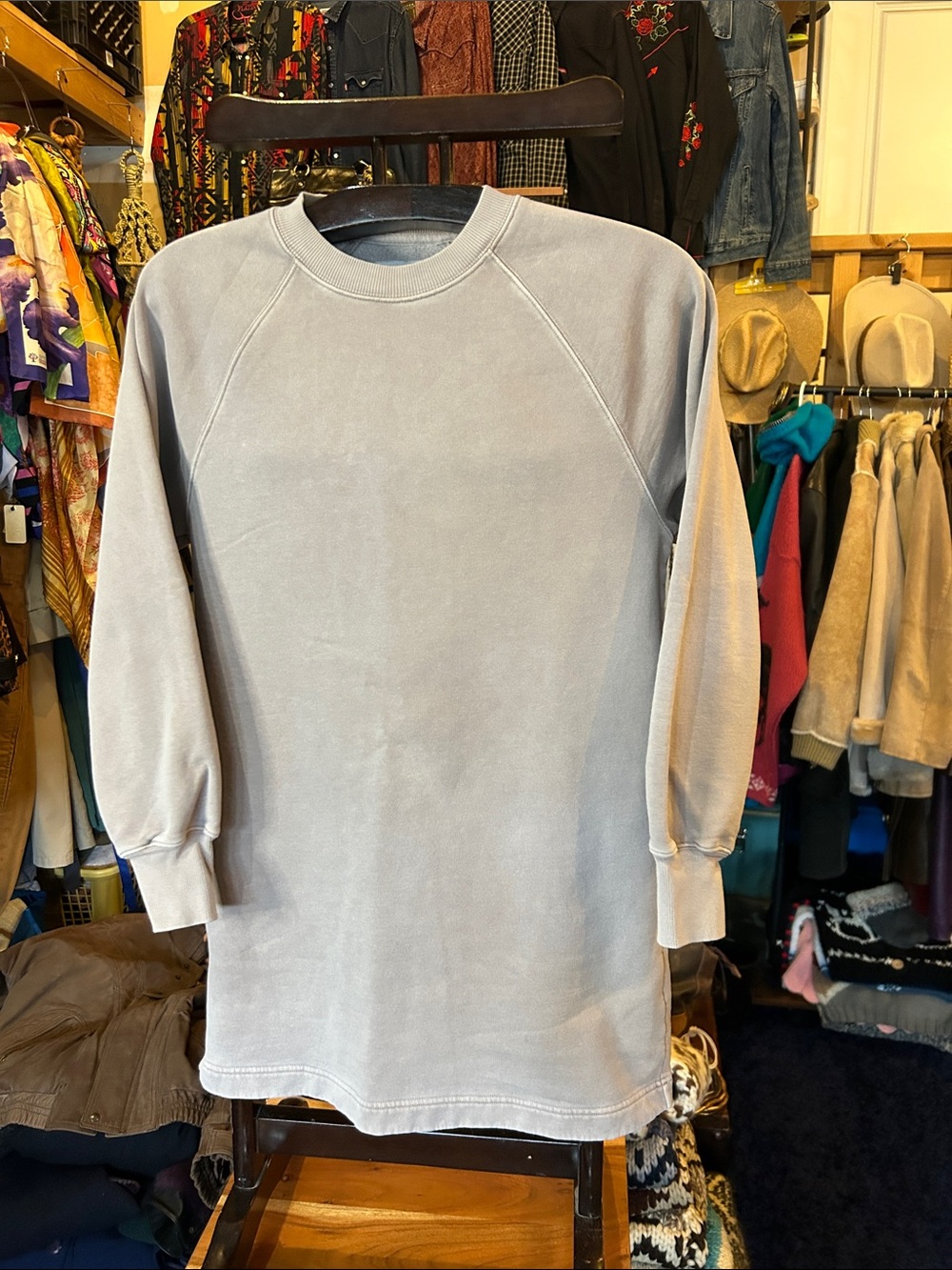 Wilfred organic cotton Mini Dress — Light Gray Crewneck